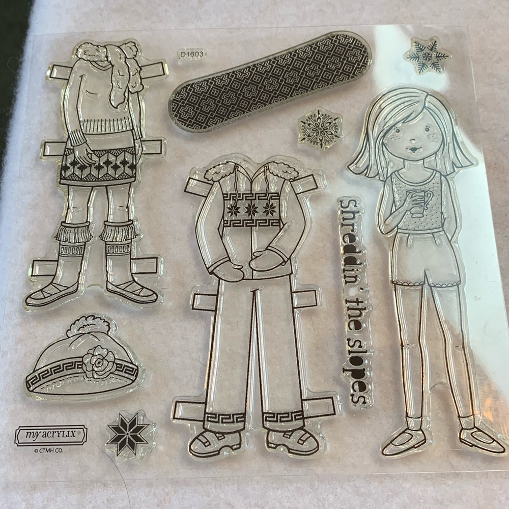 CTMH Acrylic stamp set- Shreddin’ the slopes